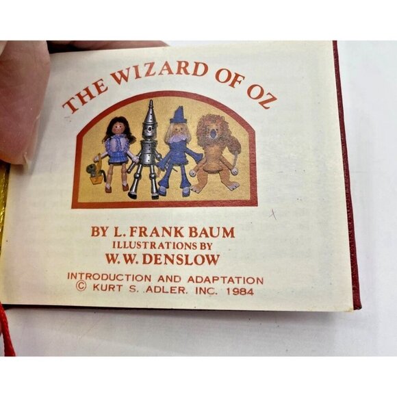 Vintage Kurt Adler Christmas Ornament The Wizard of Oz Mini Book 1984 Red Gold - Picture 10 of 13